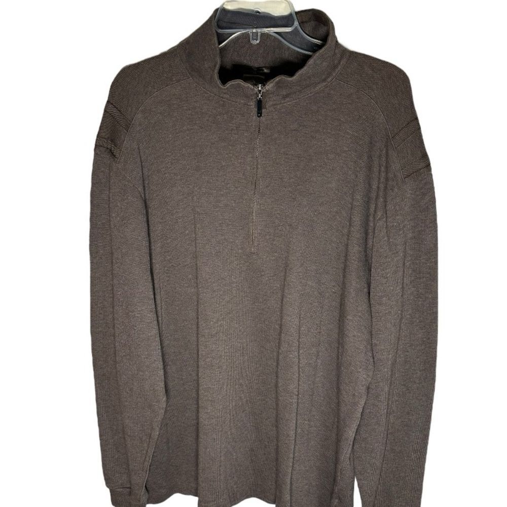 Nike Tiger Woods size XXL 1/4 Zip Pullover Men’s Brown Sweater 100% Cotton